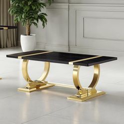 Black and gold coffee table brand new $360