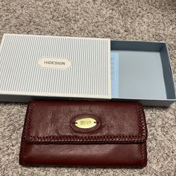 Women Red Leather Wallet 