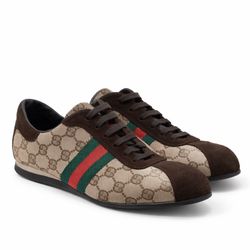 Authentic Gucci GG Monogram Web Stripe Sneakers
