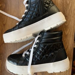 SKETCHERS - size 6 - STREET Los Angeles Black Sneaker Boot