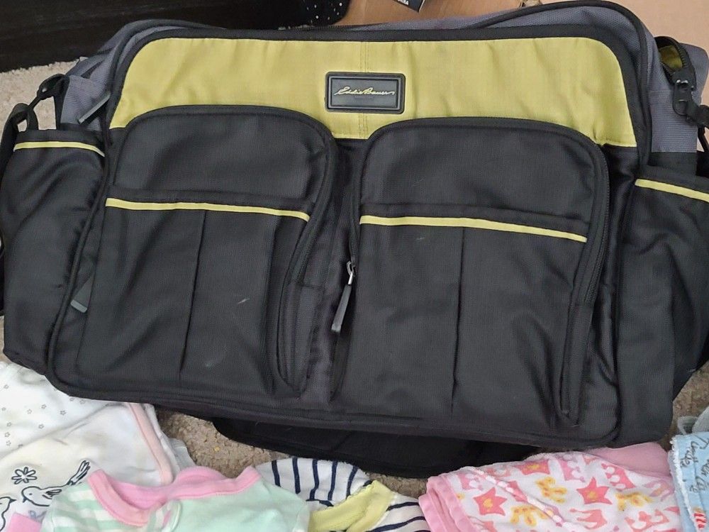 Baby diaper bag with close