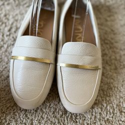 Calvin Klein Cream And Gold Loafers 
