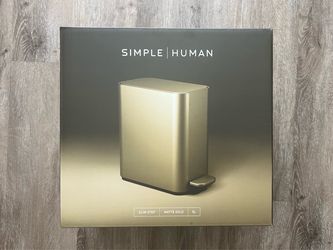 SimpleHuman 5L Slim Step Trash Can, Matte Gold