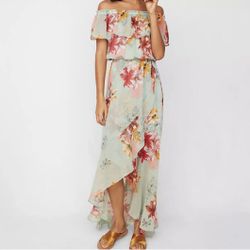 Express Floral Off the Shoulder Maxi Dress, S