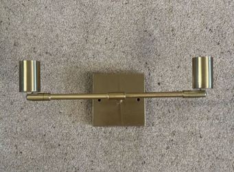 Gold Brass Modern Glam Adjustable Heads Wall Mounted light Fixture Sconce Takes 2 Lightbulbs With Mounting Hardware
