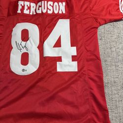 Jake Ferguson Signed Autograph Custom Jersey - Beckett Coa - Wisconsin Badgers