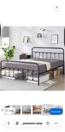 Yaheetech Queen Bed Frame Black -  Yaheetech Base de cama tamaño queen color negro