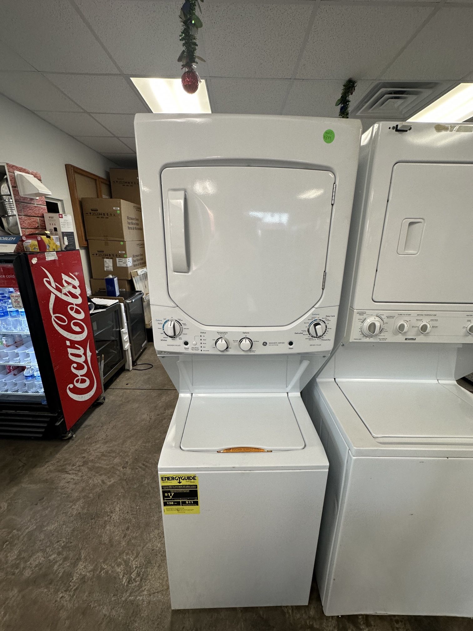Kenmore Stock Unit with Agitator/ Washer and Dryer Combination/ White