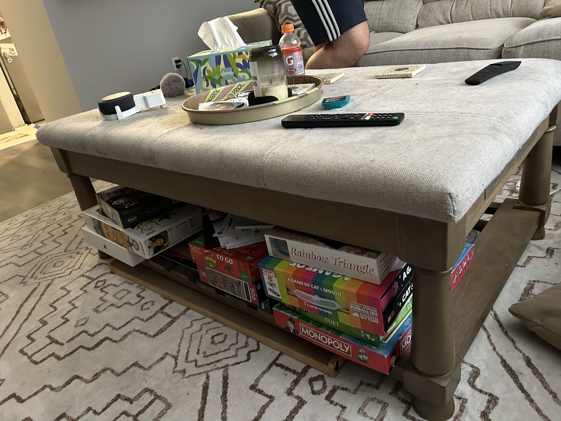 Storage Fabric Ottoman