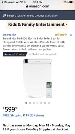 Smart Bidet SB-3000 (Elongated) Open Box