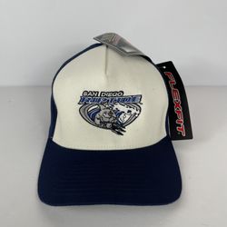 VTG San Diego Riptide Arena Football Fexfit Hat Adult Cap Blue White Sharks Y2K