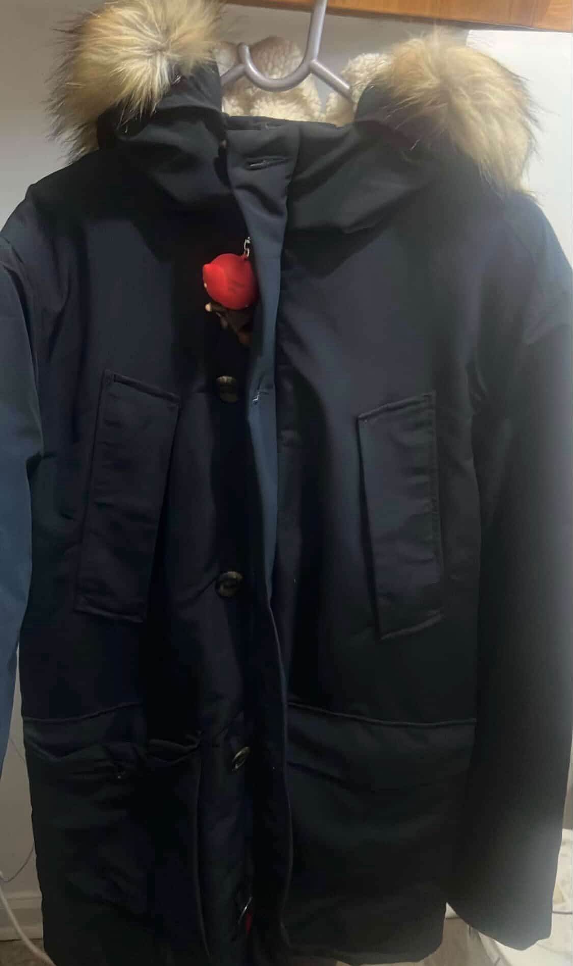 Navy blue jacket (Superdry) , featuring a unique design #oversizedjacket