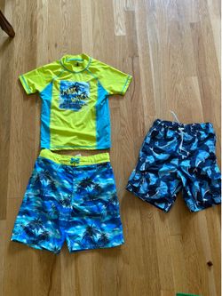 Boys swim shirt and shorts set size 8