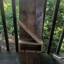 Homemade Wood Wine Bottle And Wine Glass Holder 