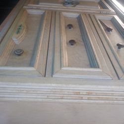 Antique 9 DRAWER Dresser SET  & TALL...PLUS QUEEN HEADBOARD