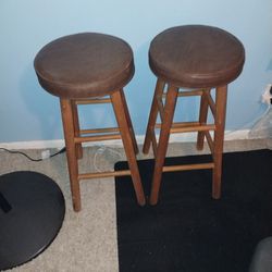 Brown Wooden Stools 