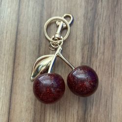 Coach Cherry Charm Keychain Gold