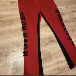Stacked sweats red