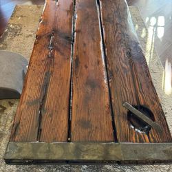 Antique Ship Heavy Wood Coffee Table