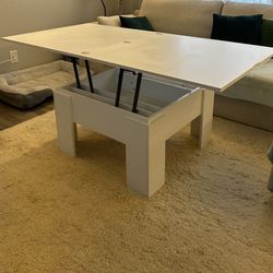 White Lift Top Coffee Table