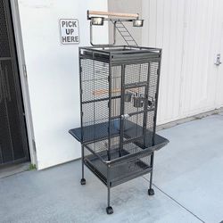 (NEW) $130 Large 61” Tall Bird Cage with Rolling Stand Playtop for Parakeets Parrots Conures Cockatiel