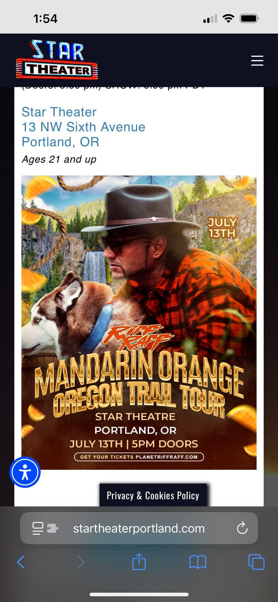 Riff Raff Concert Tickets
