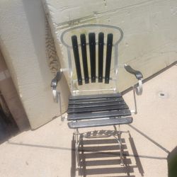 Antiques rod iron And wood folding chair