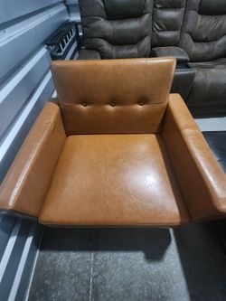 Tan Leather Accent Chair