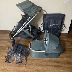 Uppababu Stroller Vista V2 and bassinet 