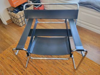 Designer Chair Black Leather $ 200.00 - OBO