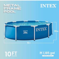 Intex 10ft Round Metal Frame Pool(NEW)