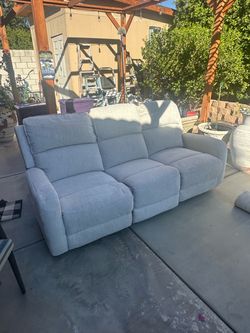Light Gray Fabric Reclining Sofa