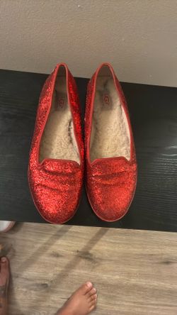 UGG Fur Lined Glitter Ballet Flats 