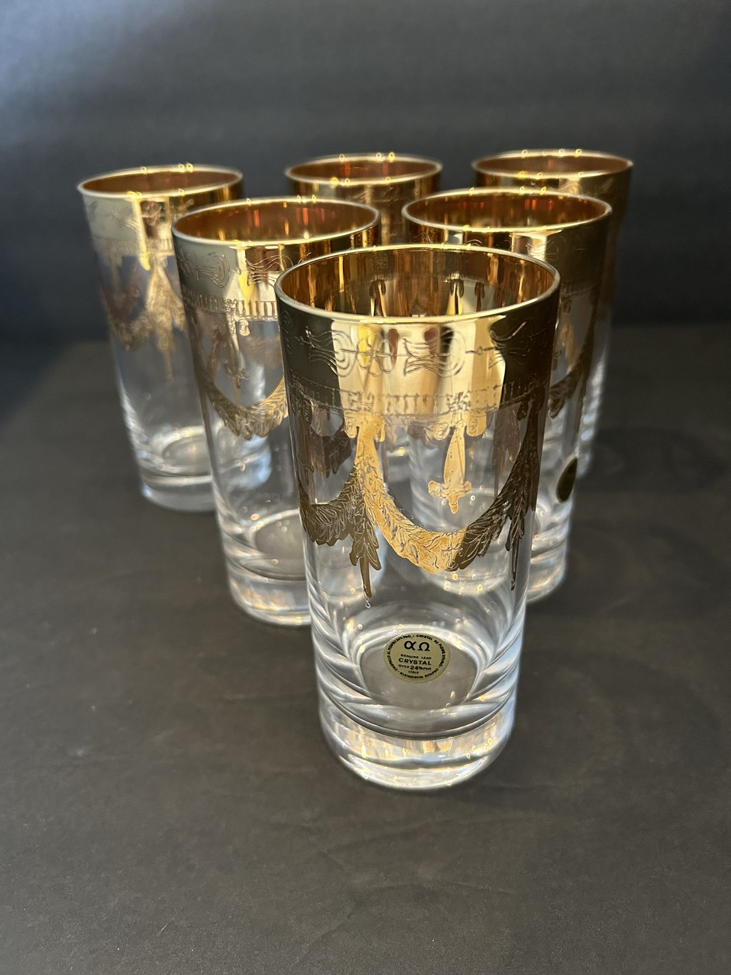 Crystal Glasses With Gold Rim