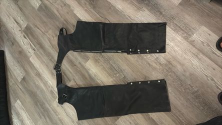 Black Leather Motorcycle Chaps