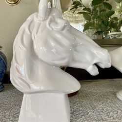 Porcelain Horse Head Collectible Decorative Sculpture Modern Equestrian Bust