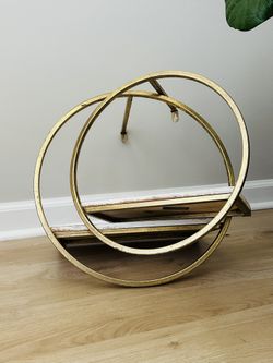 Set Of 2 Gold Circular Shelves Wall Shelving