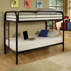 Iron black bunk bed 