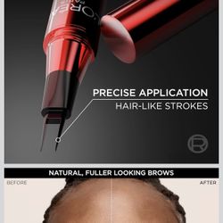 L'Oreal Paris Faux Brow, Hair-Like, Filling Eyebrow Pen with Double-Brush Tip, Fast & Precise Eyebrow Makeup, Dark Brunette,