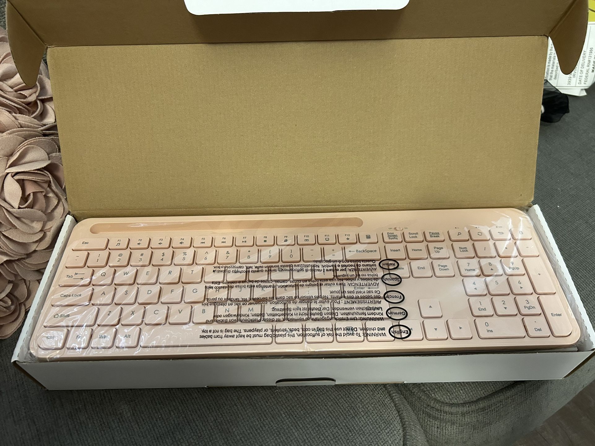 Pink Wireless Keyboard And Mouse