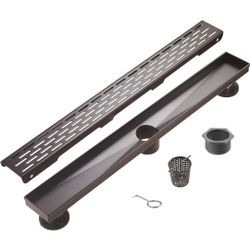 (New in Box)
HEATGENE 24 Inches Linear Shower Drain Venetian Bronze - Rectangular Bathroom Shower Floor Drain - Adjustable Leveling Feet - Removable D