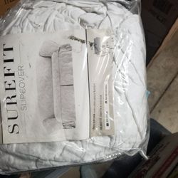 Sure Fit Matelasse Damask 1-Piece Sofa Slipcover