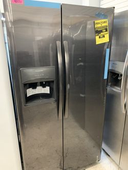 Frigidaire side by side in dark stainless
