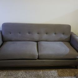 Clean Gray Long Couch Not A love Seat