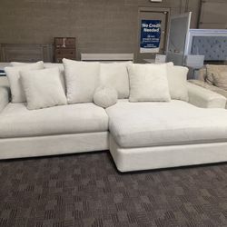 Deep Cream White Sectional Couch