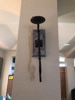 Single candle holder rustic