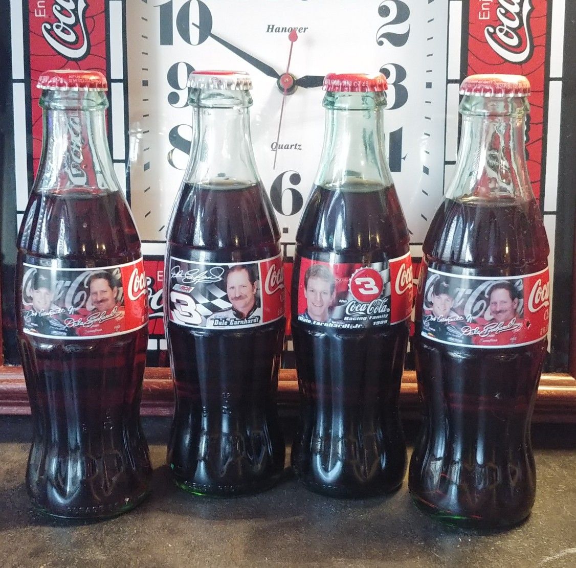 Coca Cola bottles Dale Earnhardt and Junior Coke racing collectors bottles