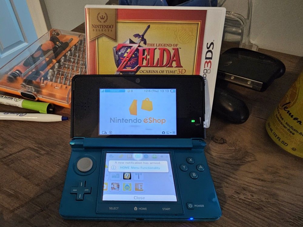 Blue 3ds With Game