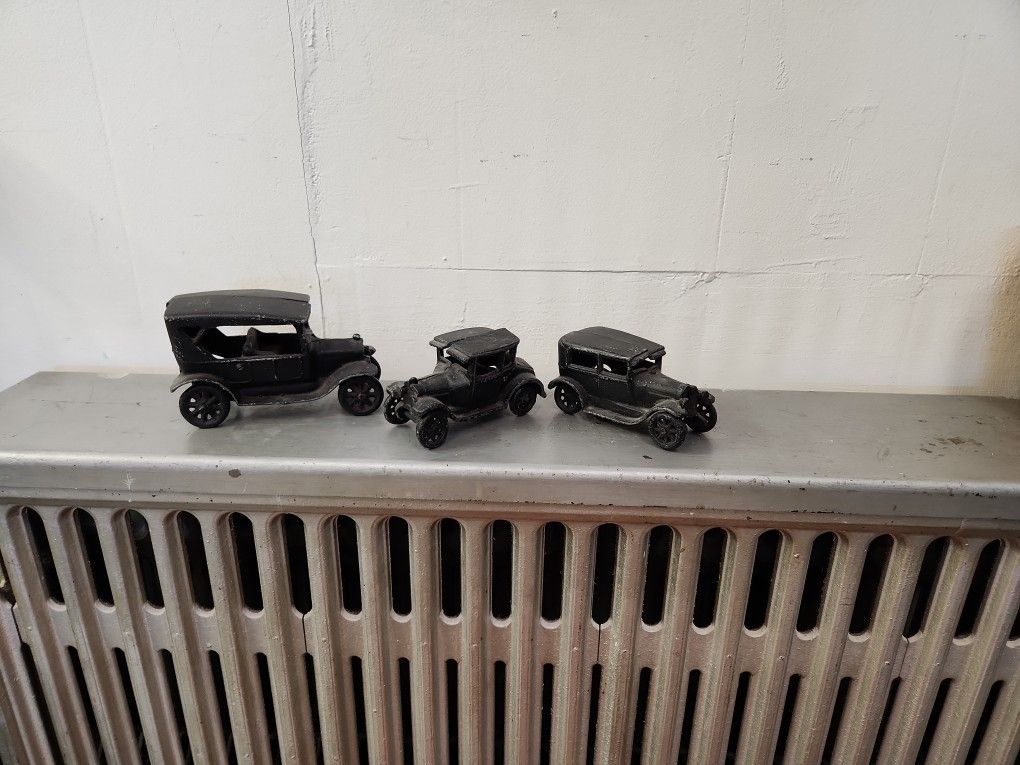 Vintage Antique Cast Iron 2 Piece Cars