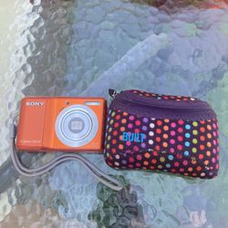 Sony Cyber-shot DSC-S2100 12.1MP Orange Steadyshot Rare 